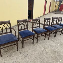 Barker Brothers Los Angeles Vintage Dining room chairs Set of six. Amazing craftsmanship went into these real wood vintage dining chairs. Great pieces