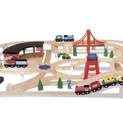 Train Table And Wooden Railway Set With Trains