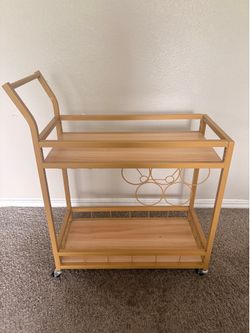 🍷 Modern Gold Bar Cart / Wine Cart – $55 OBO