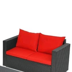 Blue Color Rattan Sofa, New In Box