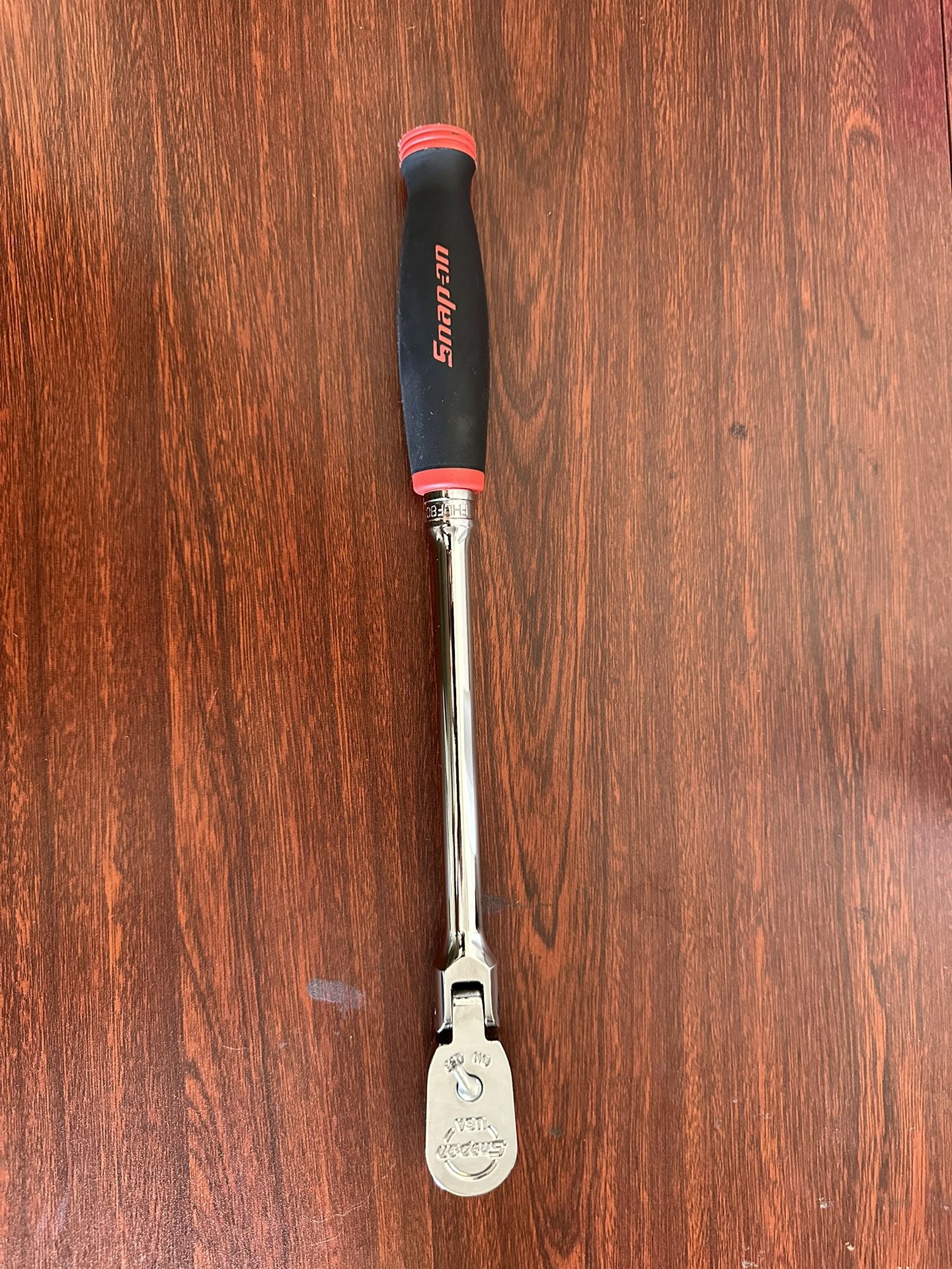 3/8" Drive Dual 80® Technology Soft Grip Long Handle Flex-Head Ratchet (Red)