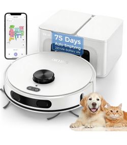 Robot Vacuum and Mop Combo, Mapping Robotic Vacuums Cleaner with 75 Days Self-Emptying, LiDAR Navigation Smart & Strong Suction, WiFi/App/Alexa/Voice 