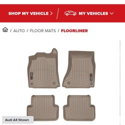 USED Weathertech Floor Liners / Mats 2009 Audi A4 - Tan