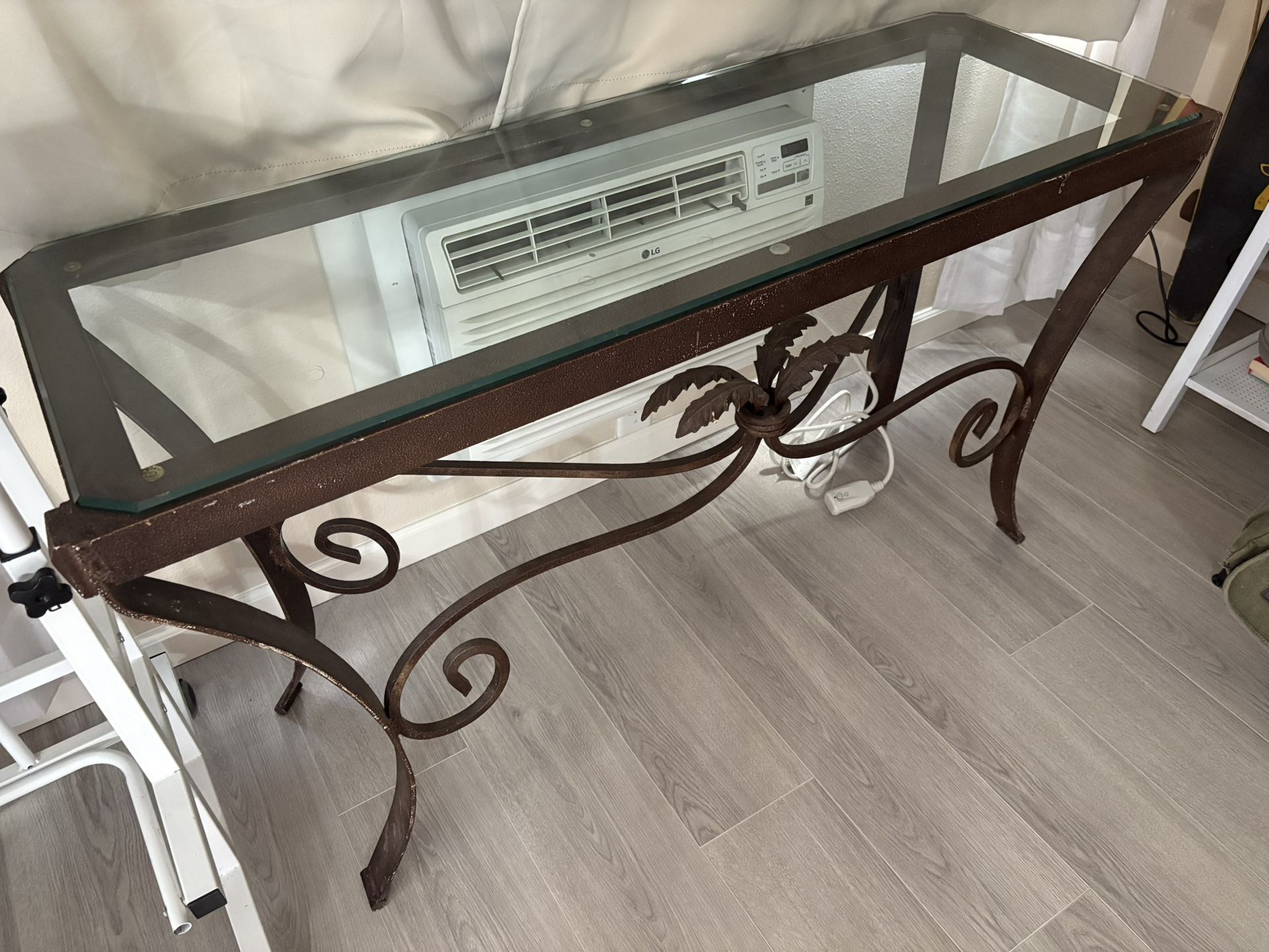 Glass Top Console Table