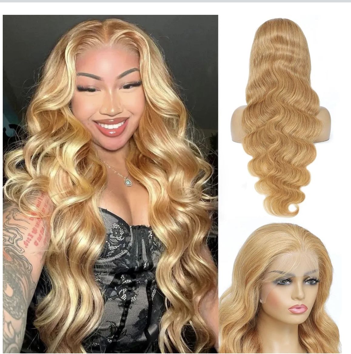 Honey Blonde Wig Human Hair.