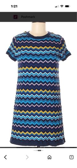 Missoni Chevron Knit Short Sleeve Mini Dress
