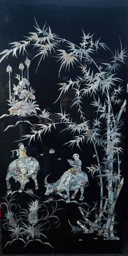 Four-piece Vietnamese lacquer panel set
