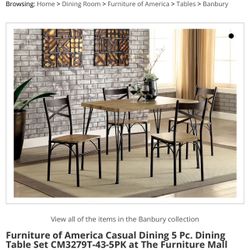 America Casual 5pc Dining Set