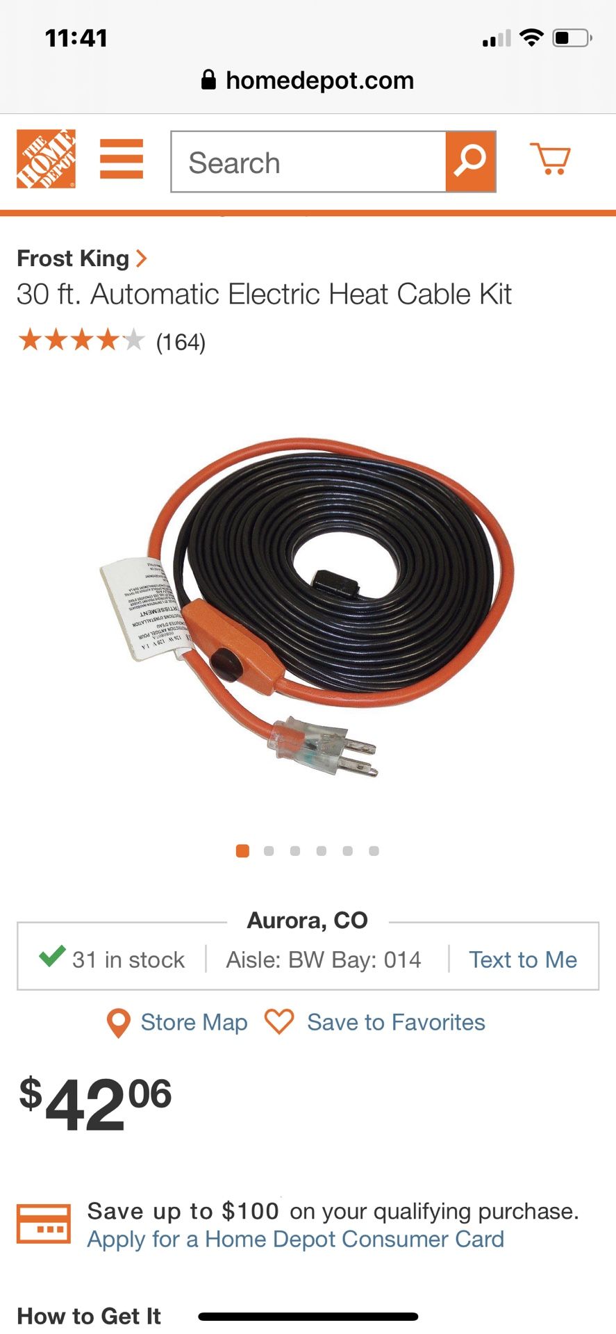 Frost King 30ft Automatic Electric Heat Cable.