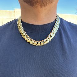 Solid 14k Gold Plated Miami Cuban Link Chain