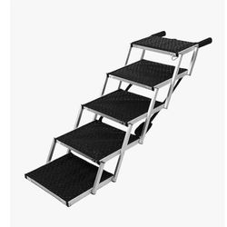 (404040-21) Dog Steps for Car, Truck and SUV - Foldable Pet Stairs for Large Dogs with Non-Slip Rug Surface, Lightweight Dog Ramp Holds Up to 250lbs, 