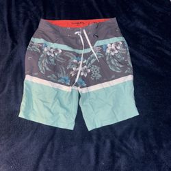 Goodfellow & Co. floral blue and white swim trunks Men’s Bathing suit size 32’ 