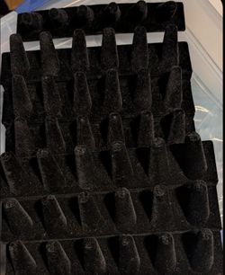 Like new 3 pieces black velvet jewelry displays.