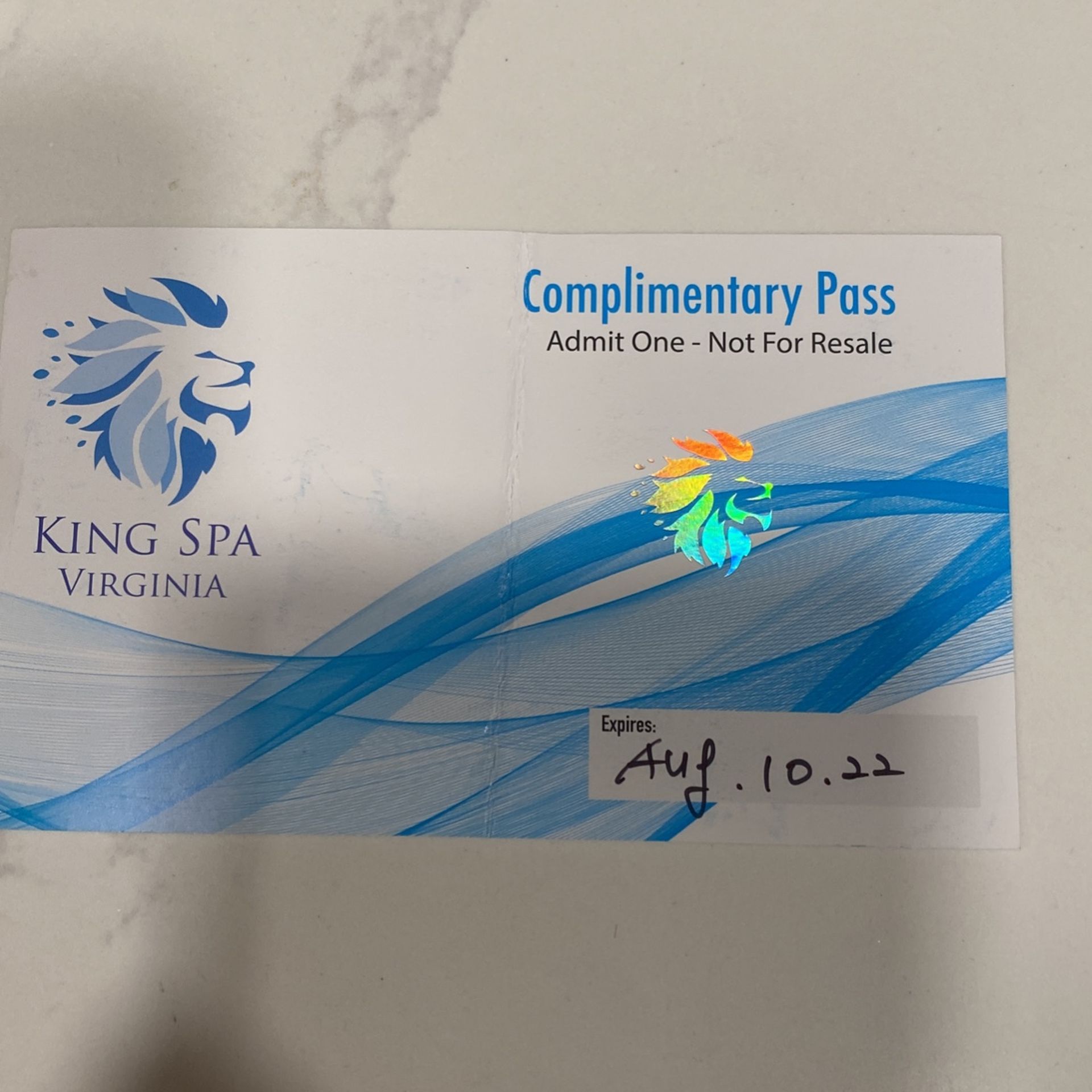 King Spa Virginia Pass ($50 Value) (for Aug 10 )