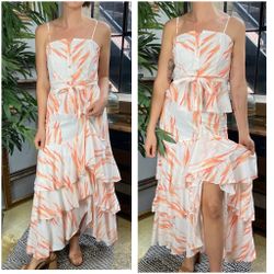 Tropical Leaves Maxi Skirt Set