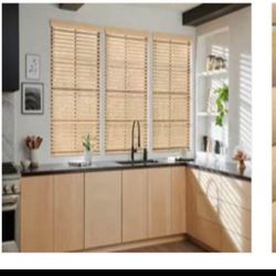 2 Inch Faux Wood Blinds Brown 36x60in 