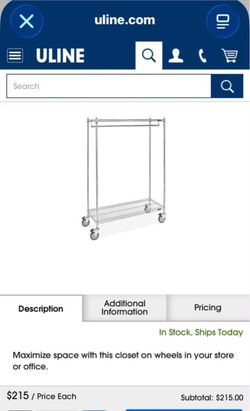Uline Wire Garment Rack
