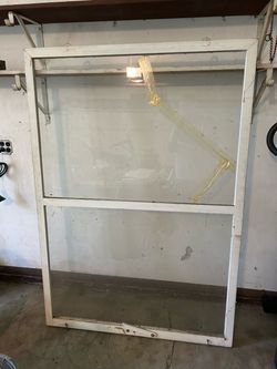 FREE three wood frame storm windows