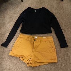 GAP Shorts And Target Brand Black Ribbed Top