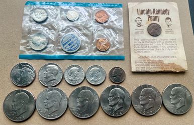 Mixed U.S. Estate Coin Collection Lot – Includes Sealed 1968 Mint Pack & Large Dollars