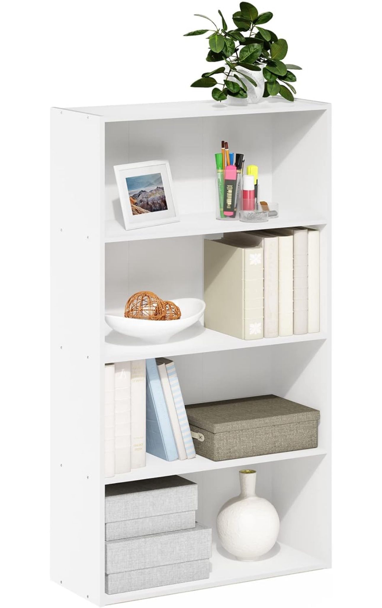 4-Tier Bookcase/Bookshelf/Storage Shelves, White