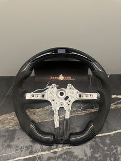 Real Carbon Fiber BMW Steering Wheel LED F30 F15 X5M F80