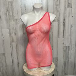 One Shoulder Fishnet Dress 