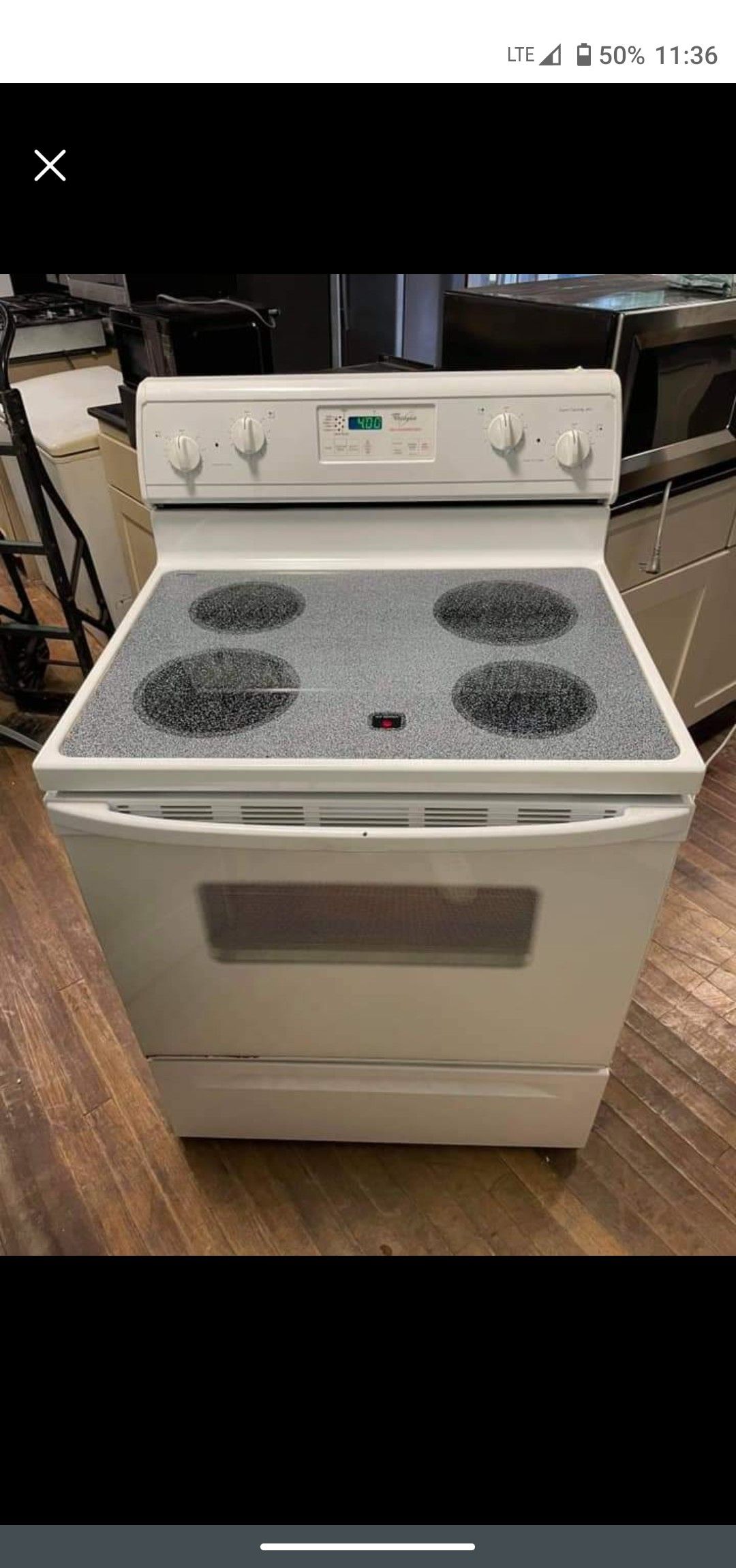 Whirlpool white electric stove