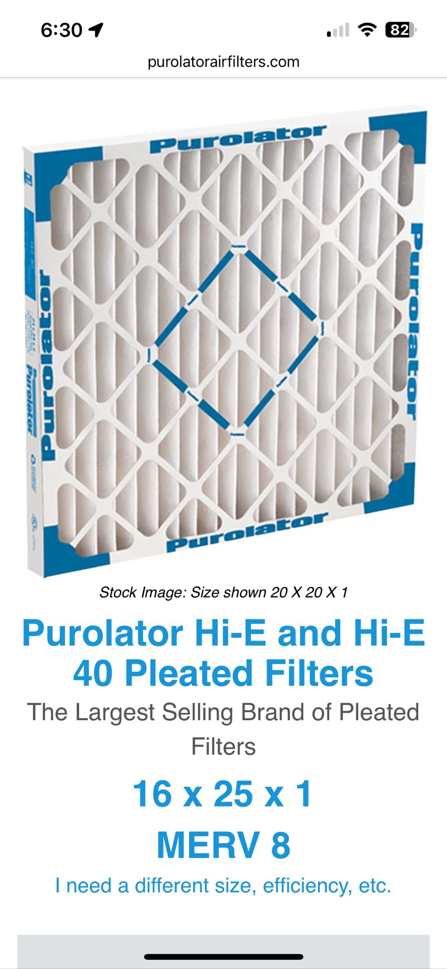 Purolator Hi-E 40 ”CASE” of Pleated Filters