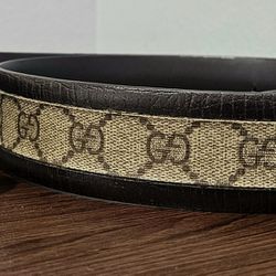 $570 Gucci Men's Belt. Like New. Brown Leather. Silver Buckle. 