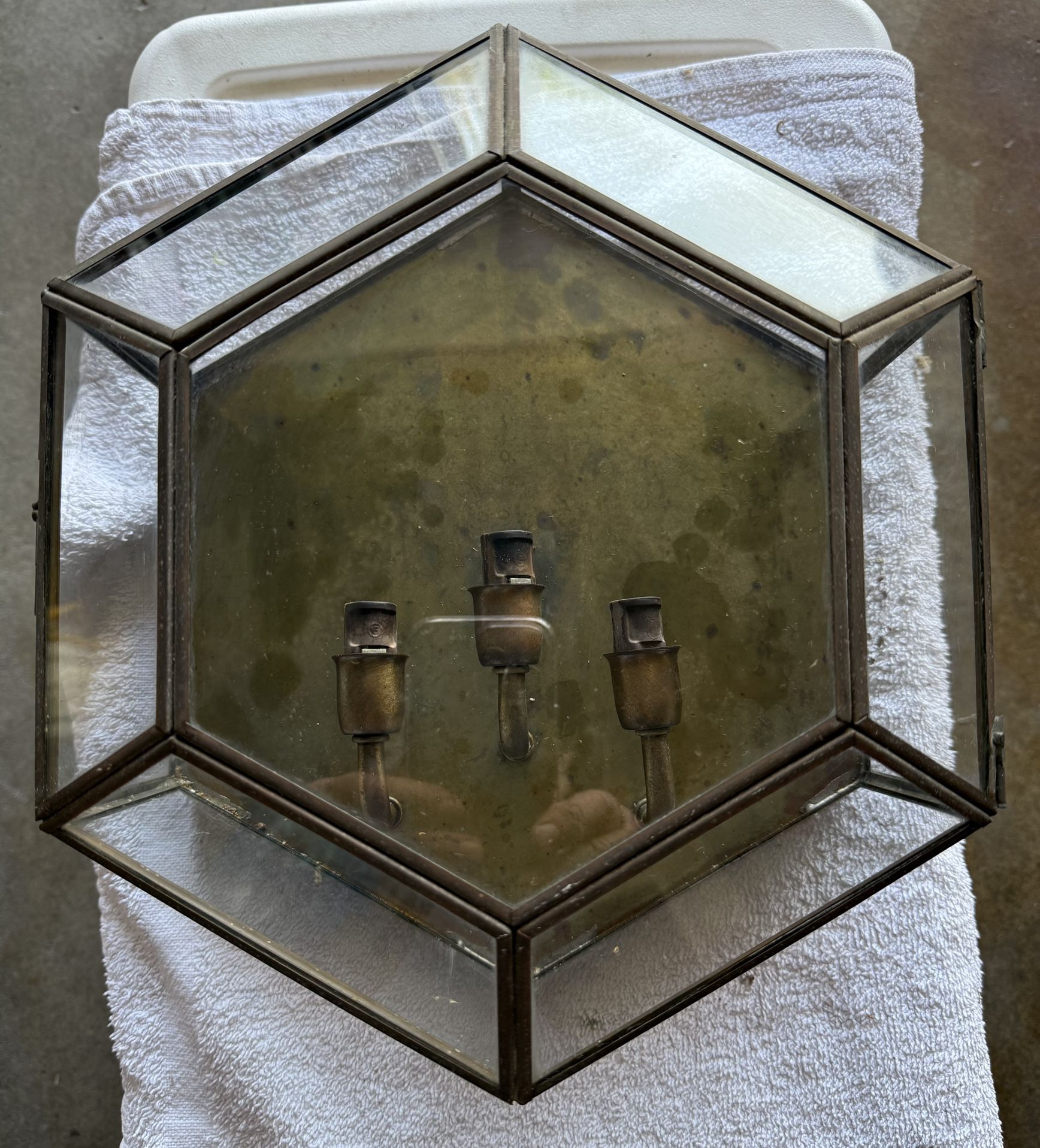 Vintage Brass Hexagon Porch light