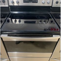 Amana glasstop stainless steel stove