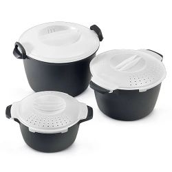 Pampered Chef Micro Cooker Set (3 sizes with lids)