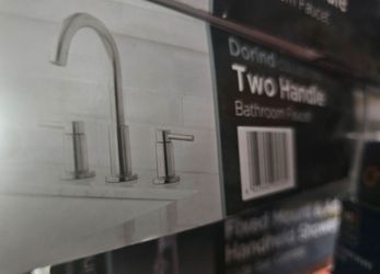 Glacier Bay Dorind 8 in. Widespread Double-Handle High-Arc Bathroom Faucet in Brushed Nickel