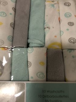 10 New Baby Wash Cloths