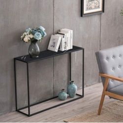 41.7" Console Table for Entryway,
Faux Marble Sofa Table, Modern
Entryway Table, Metal Frame, Easy
to Assemble, Adjustable Feet, for
Living Room
