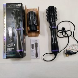 INFINITIPRO BY CONAIR Spin Air Rotating Styler Hot Air Brush with 2 Inch AND 1.5 Inch Brushes, Black BC191N

