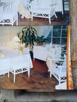 Bedroom suite, kg. Nice Rattan white,2 chest, 1desk/ bench, 2 beautiful wing back chairs, nice shape