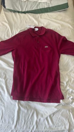 Lacoste Polo Shirt Size 5 M Slim Fit Bordeaux