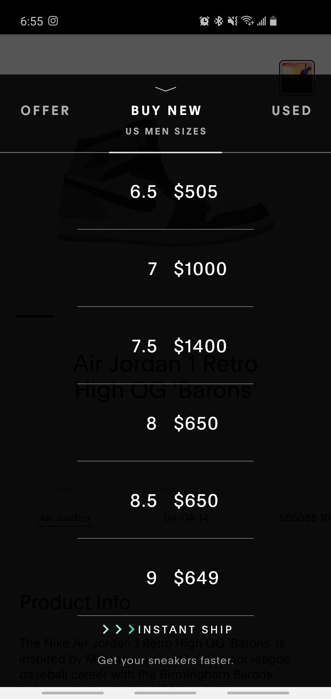 Baron 1s size 8 OG all "2014" 🔥