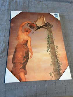 The Spring Shop Greek Goddess Basketball Hoop Canvas Art 18x24 Classical Mashup