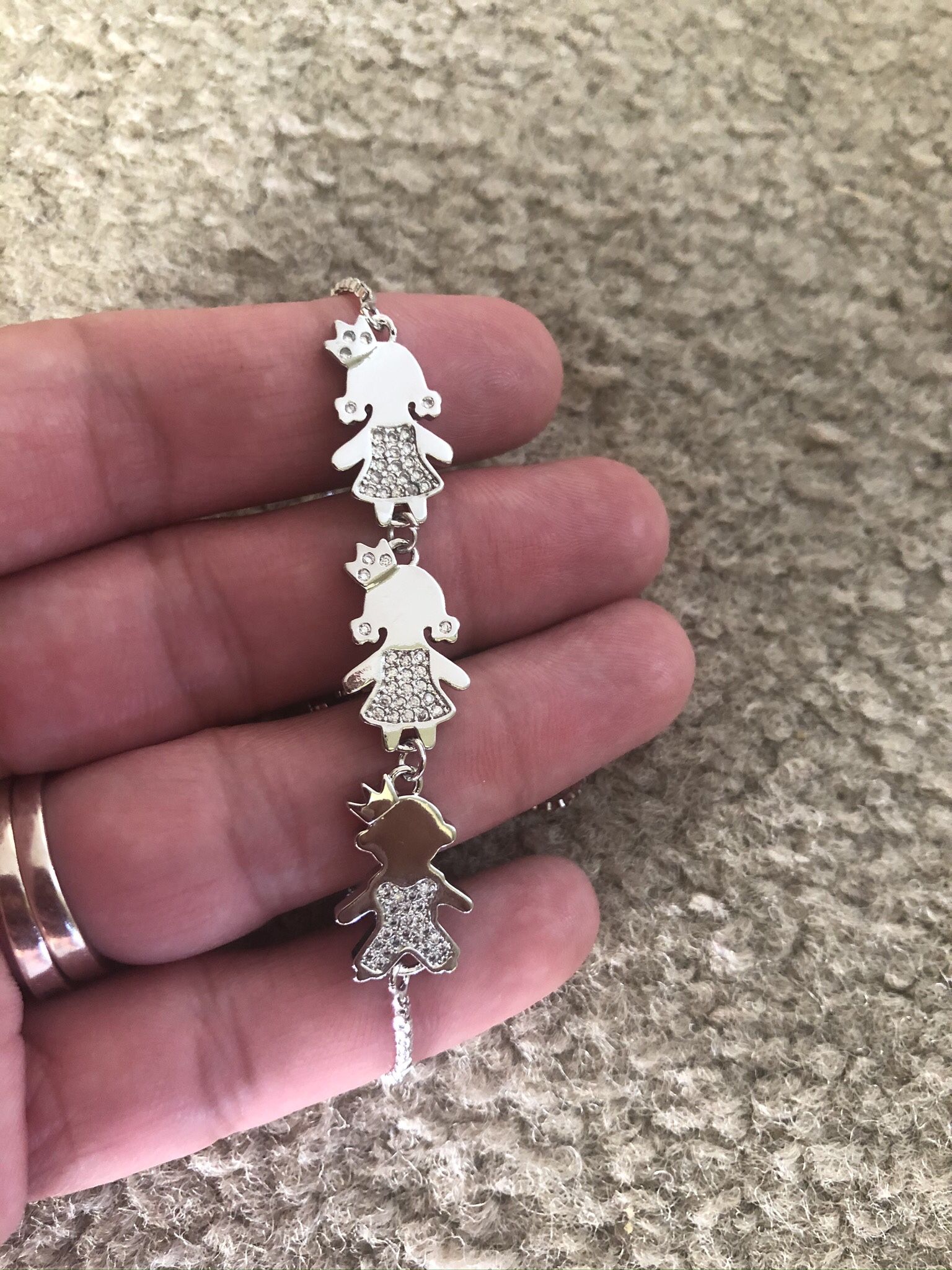 Bracelet With 2 Girls & 1 Boy Charms