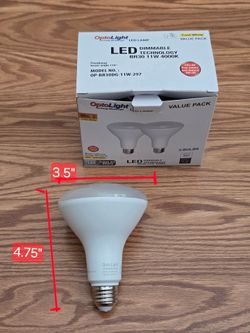 OptoLight BR30 LED Dimmable Light Bulbs 2-Pack