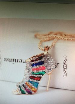 Crystal shoe necklace