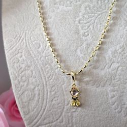Gold Filled Chain With Disney Charm (Snow White)