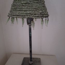 Beaded Table Lamp W/Candle