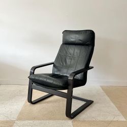 IKEA Kimsta Black Leather Accent Chair