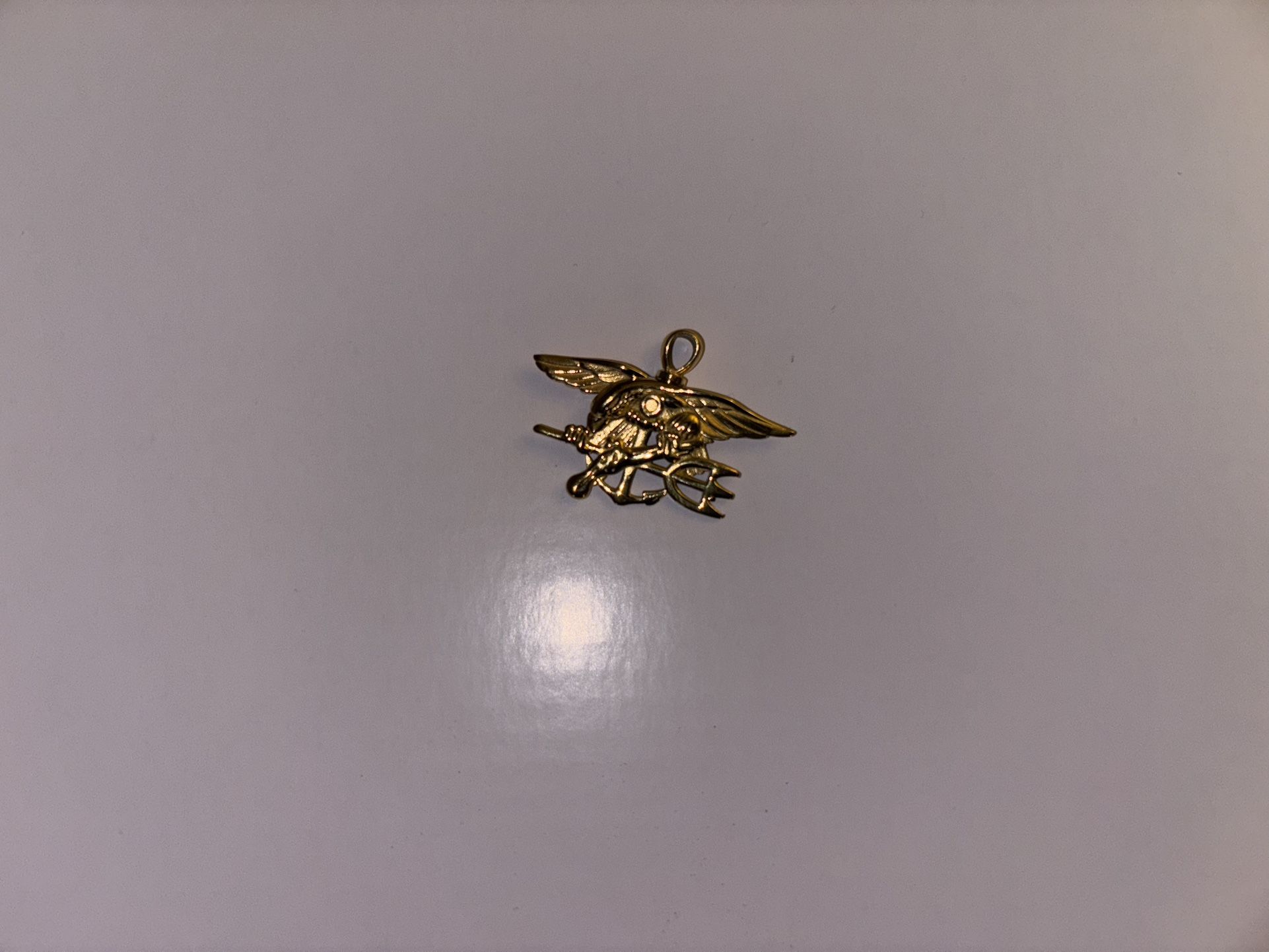 Angel Wings Holding Trident Gold Pendant Urn