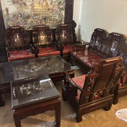 Chinese Vintage Imperial Court Living Room Set (8pcs)