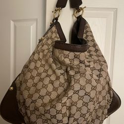 Large Gucci Hobo Monogram Purse 